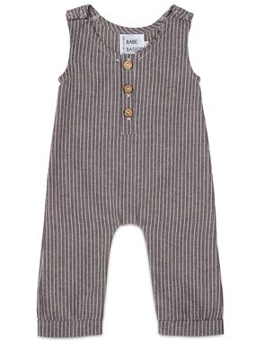 Babe Basics Striped Linen Romper